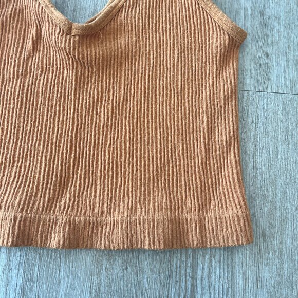 Womens Urban Outfitters Orange Cropped Ribbed Tank - XL - Picture 3 of 5